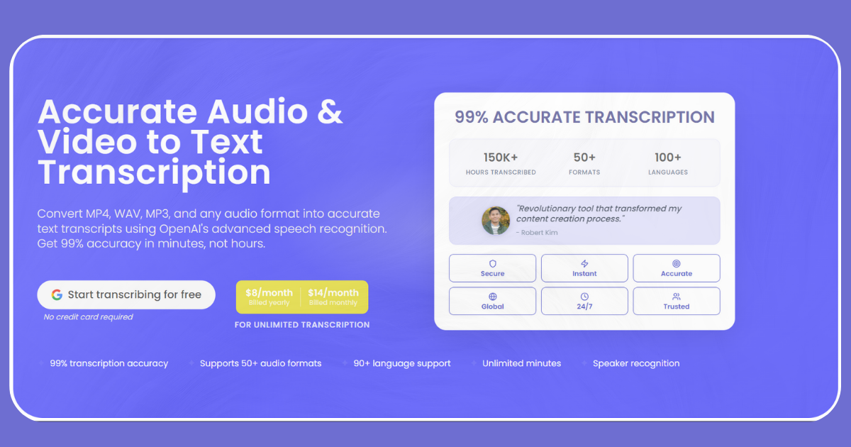 Scriber GPT social preview showing an AI transcription platform